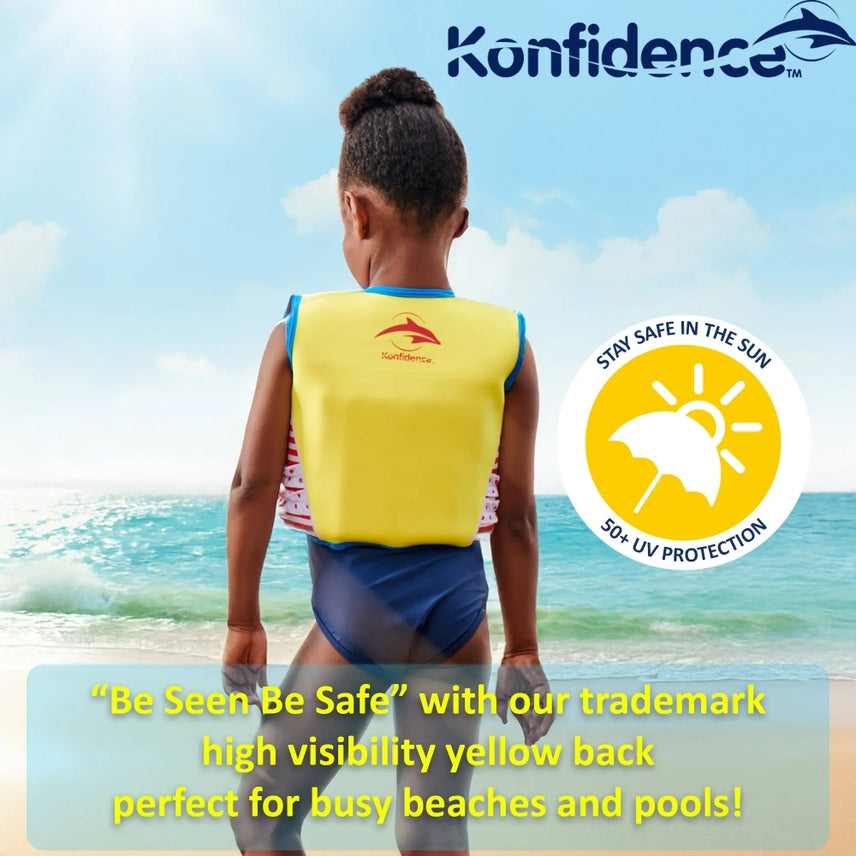 Konfidence swim jacket for the beach.