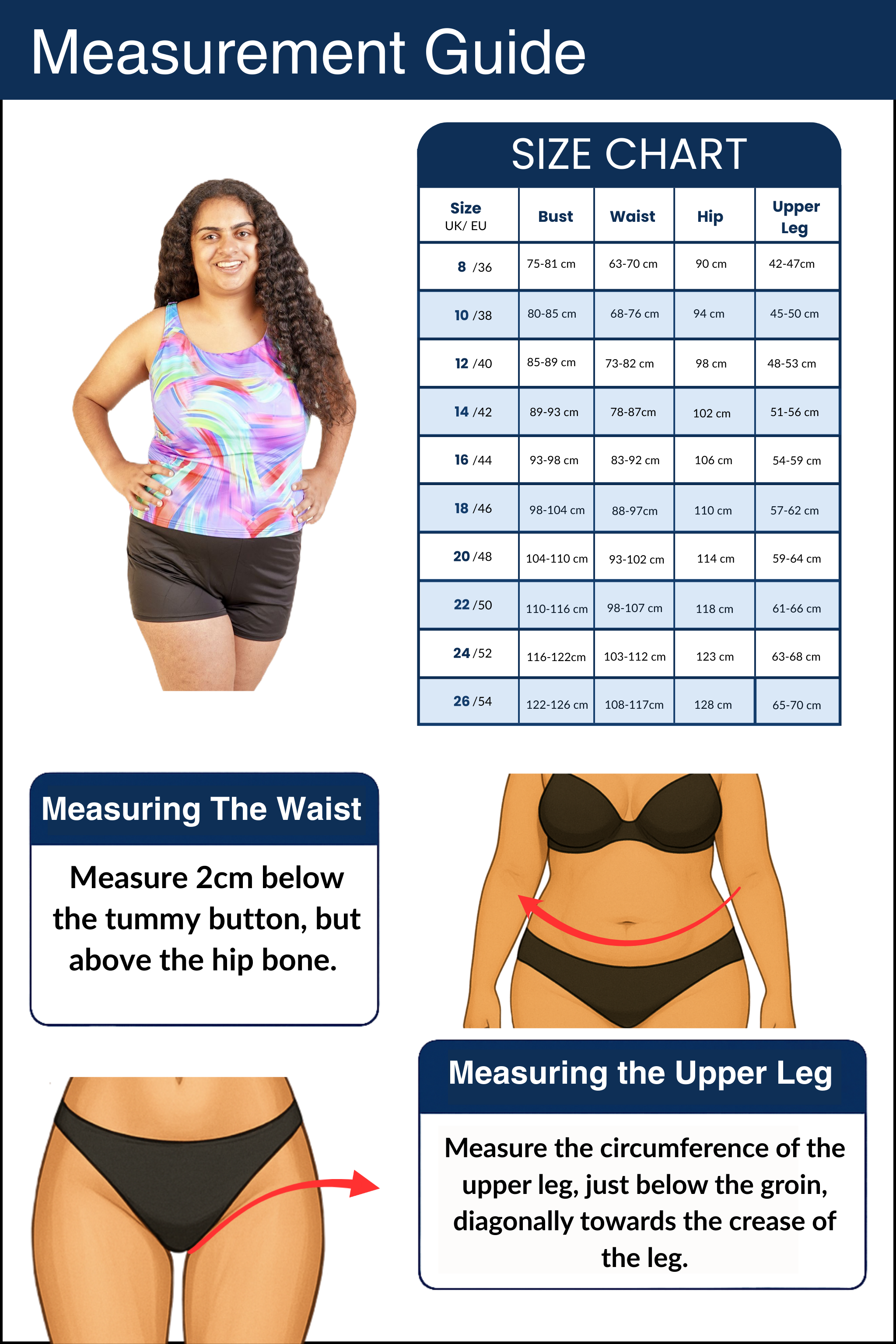 Kes-Vir™ Ladies Tankini with Shorts Indigo Wave/Black