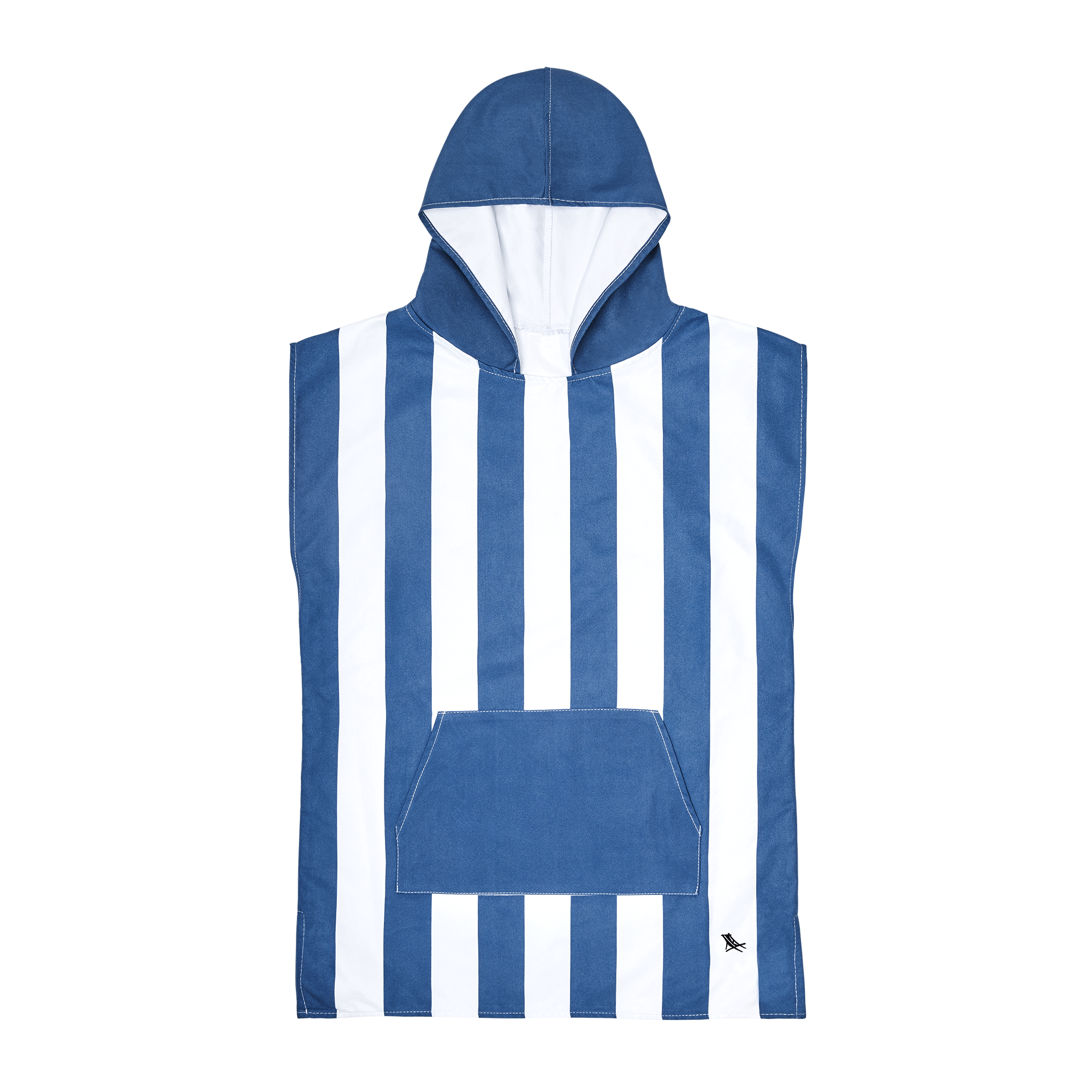 Kids Blue and White hooded towel poncho