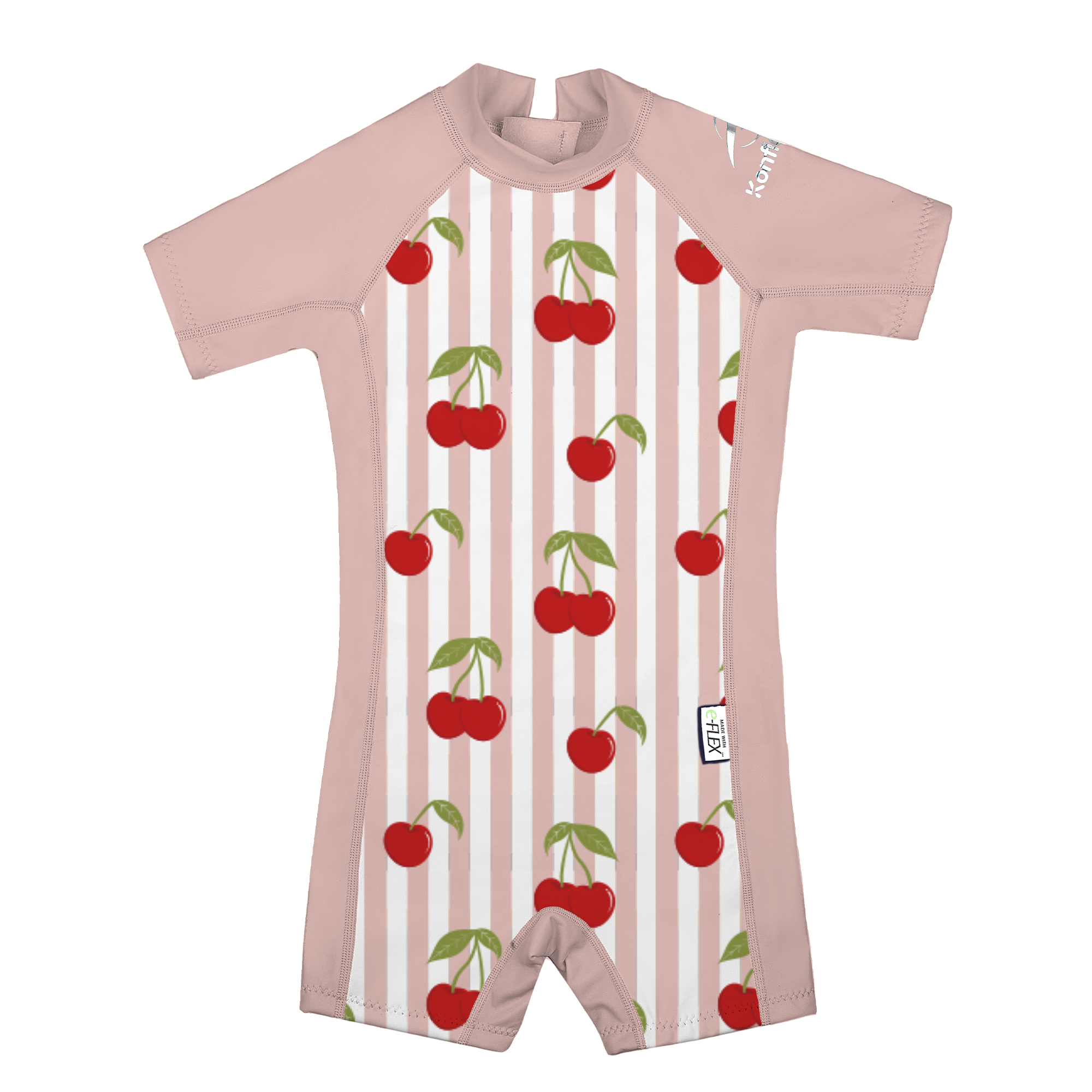 Full view of the Konfidence Kids Warma e-Flex Warm UV Swimsuit in Very Cherry