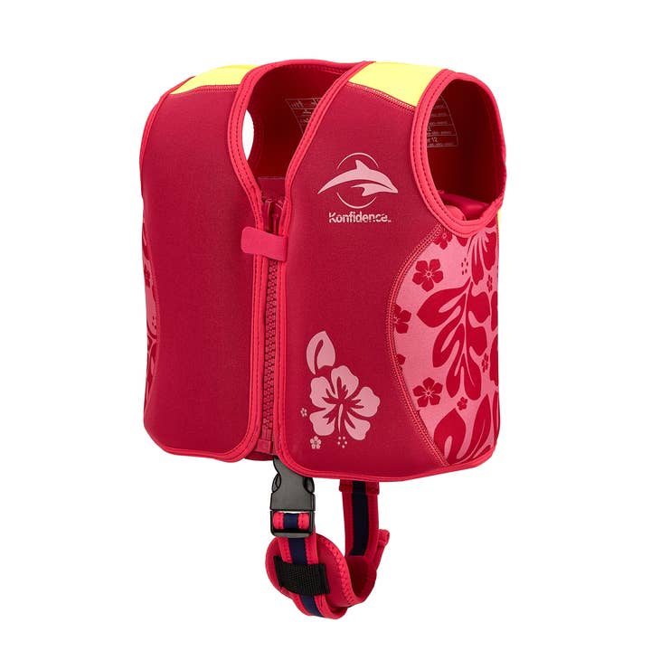 Girls Konfidence swim jacket with floral patterns