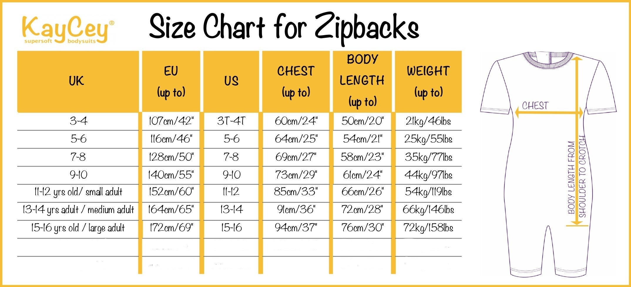 Jumpsuit size chart