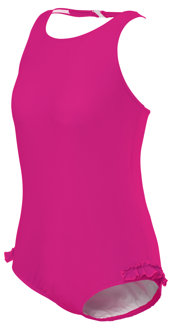 Kes-Vir girls' halterneck swimsuit in Thai Pink