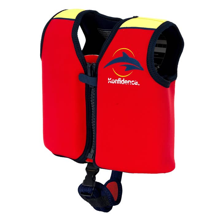 Konfidence Youth Swim Jacket in Red- Incy Wincy Swimstore