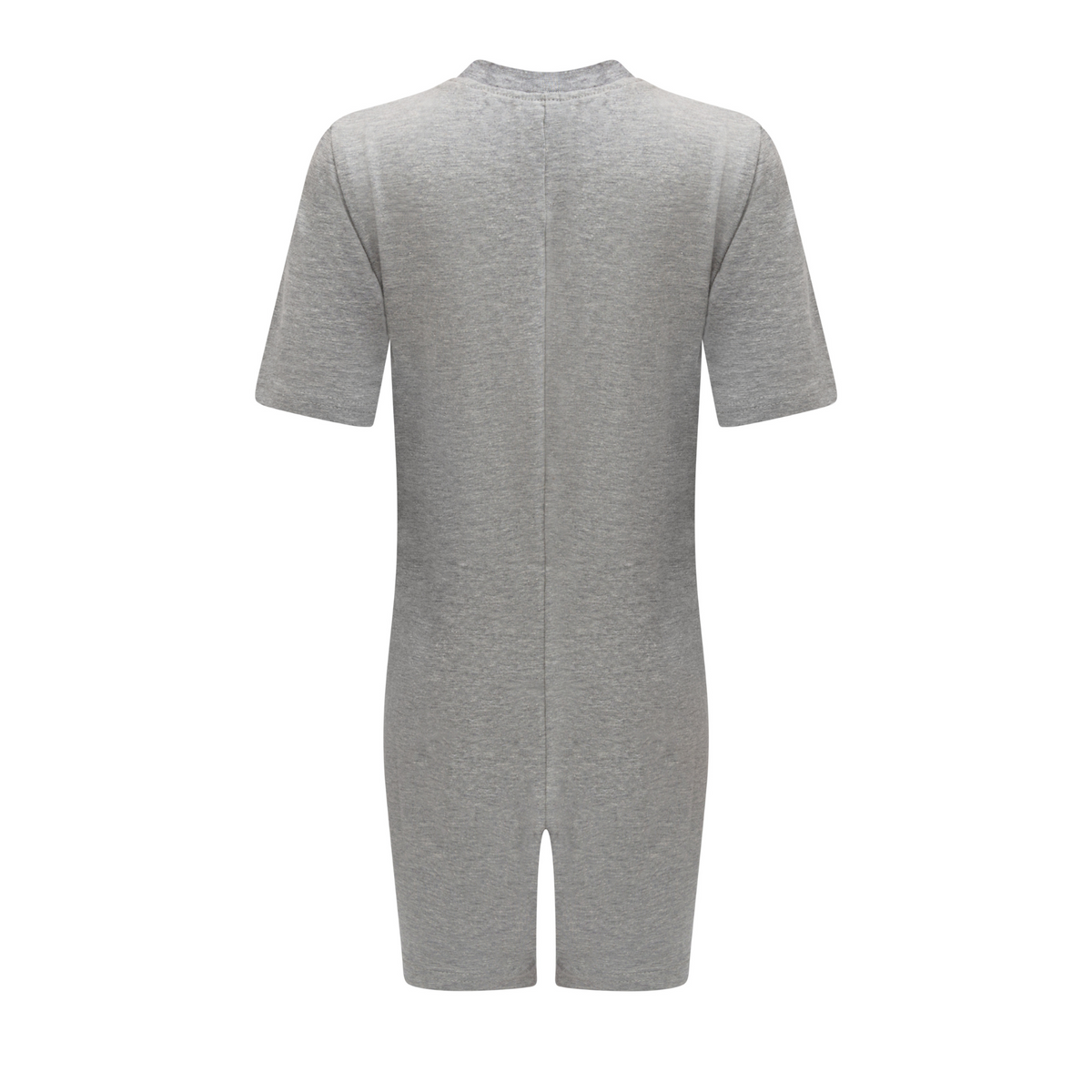 the back of the Gray onesie on a white background