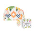 Quick dry hair wrap with colorful pattern and packaging on a white background