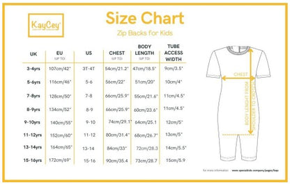 KayCey®Z Secret Zip Back Jumpsuits - Short Sleeve / Ankle Length (KIDS)