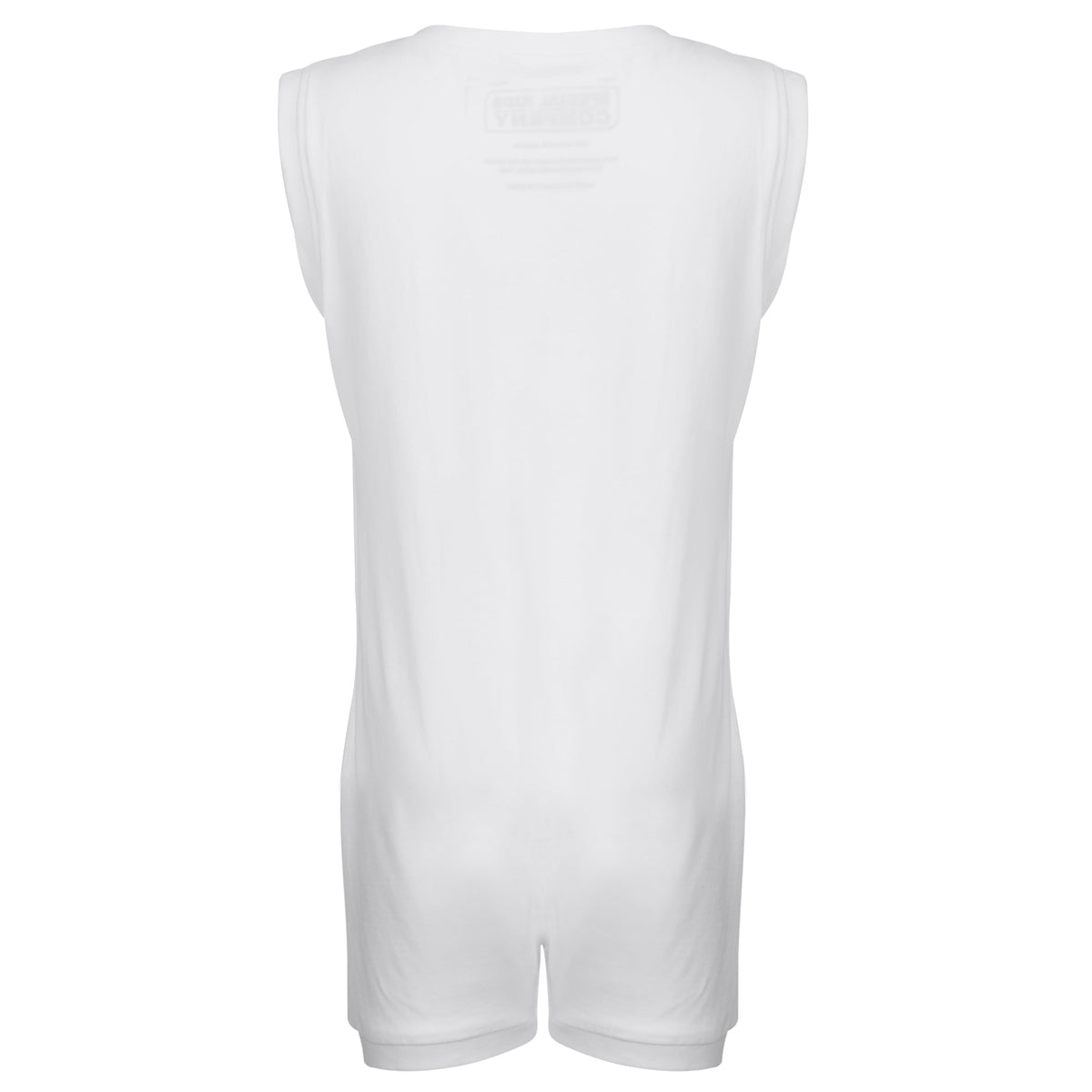 the back of the White sleeveless  on a white background