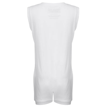 the back of the White sleeveless  on a white background
