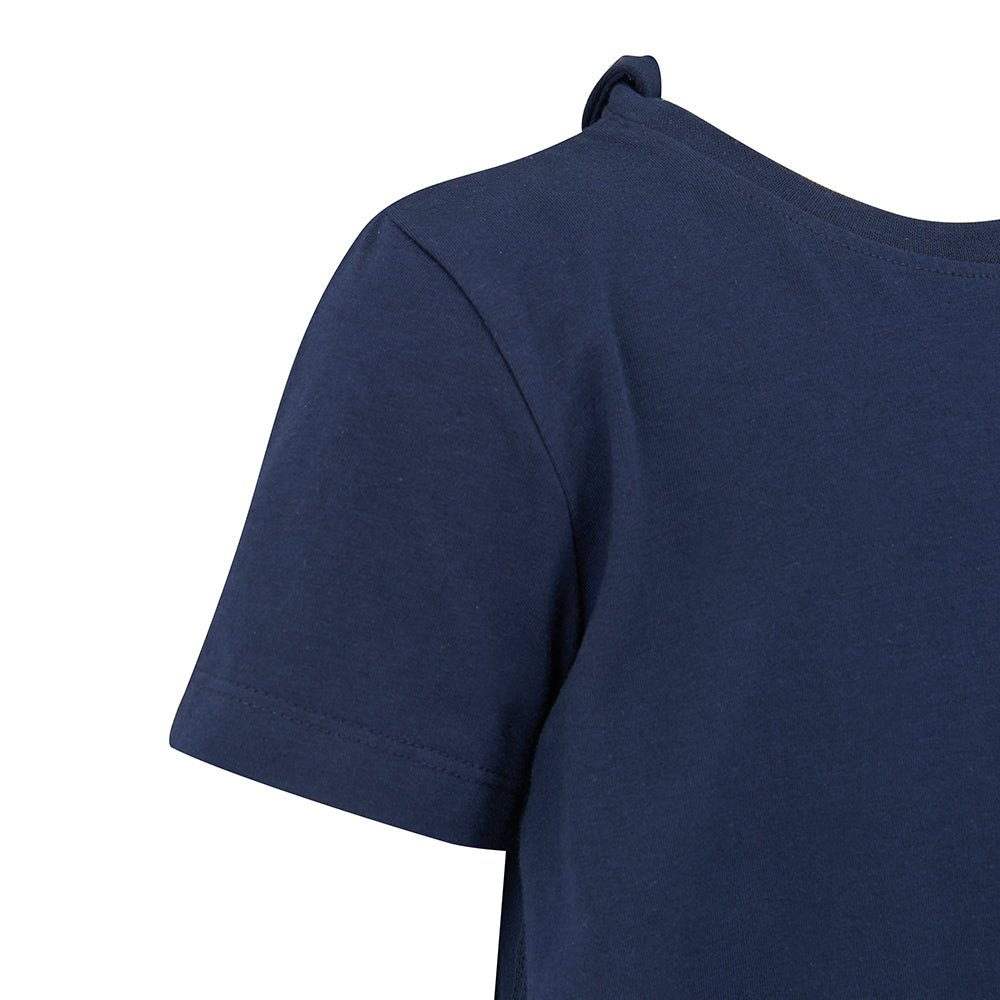 Close up or arms of the navy blue on a white backround