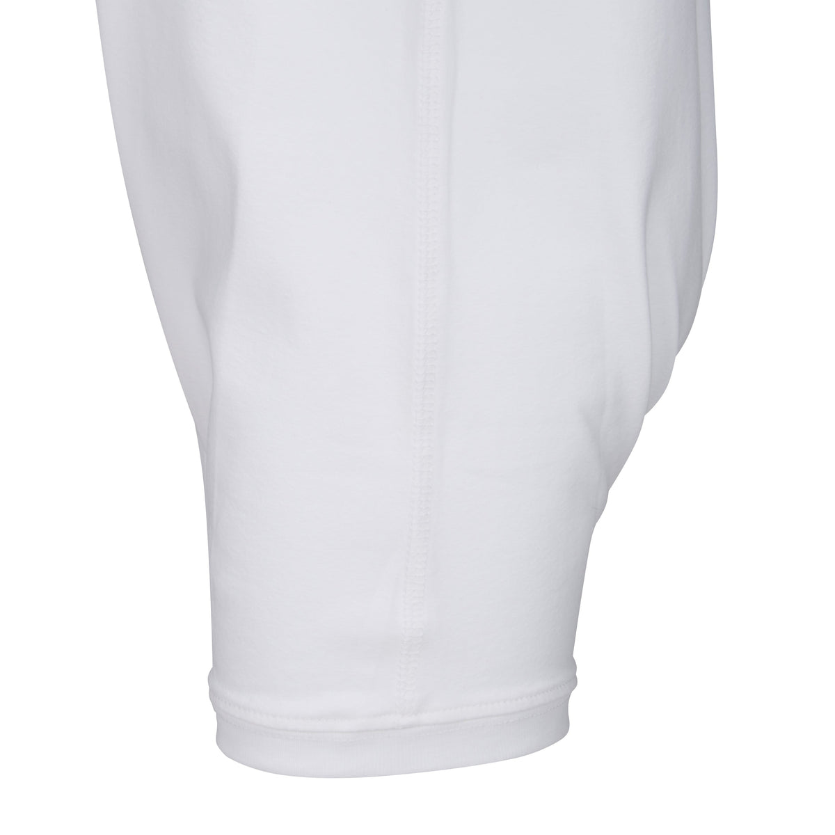 Close-up of a white leg  on a white background