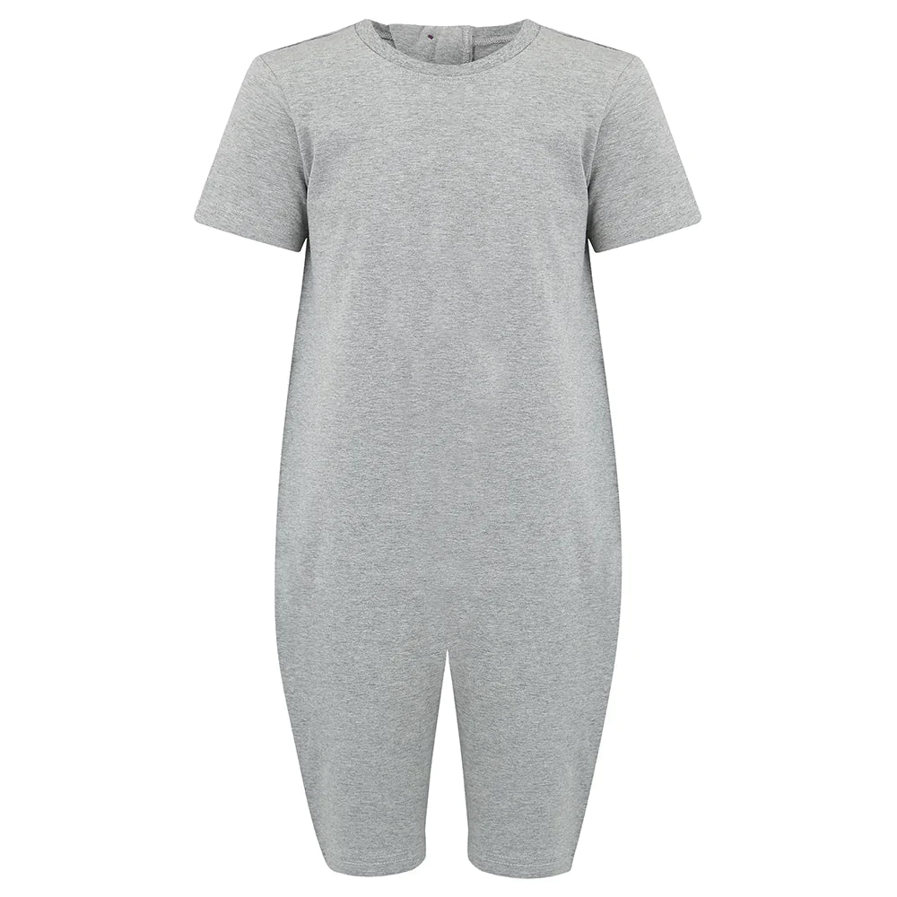 A light gray short-sleeve with a crew neck, shown against a plain white background.