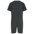 the back of the Dark gray onesie on a white background