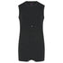 A dark charcoal sleeveless with a small chest pocket and snap button closure, shown against a plain white background.