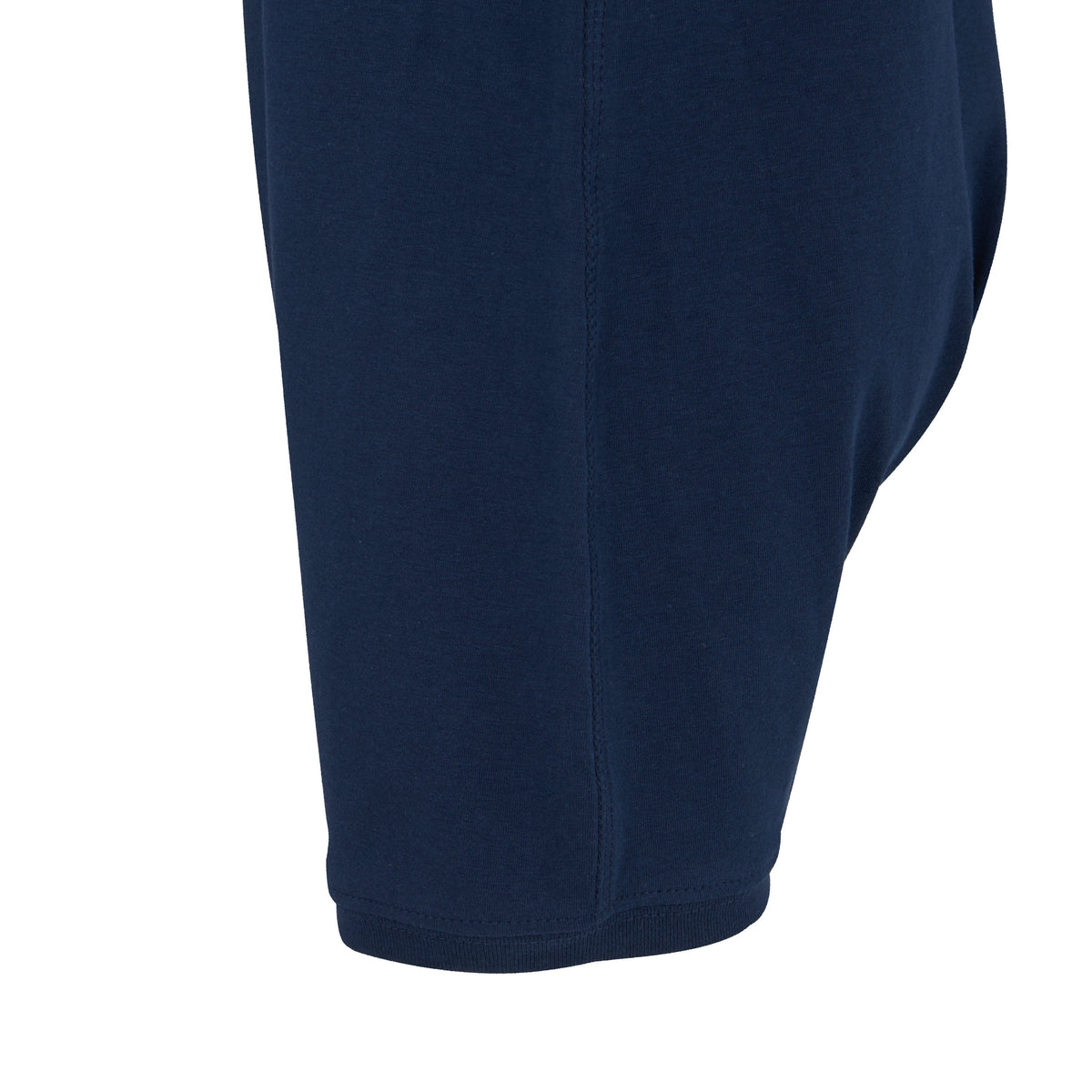 Navy blue close up of leg on a white background