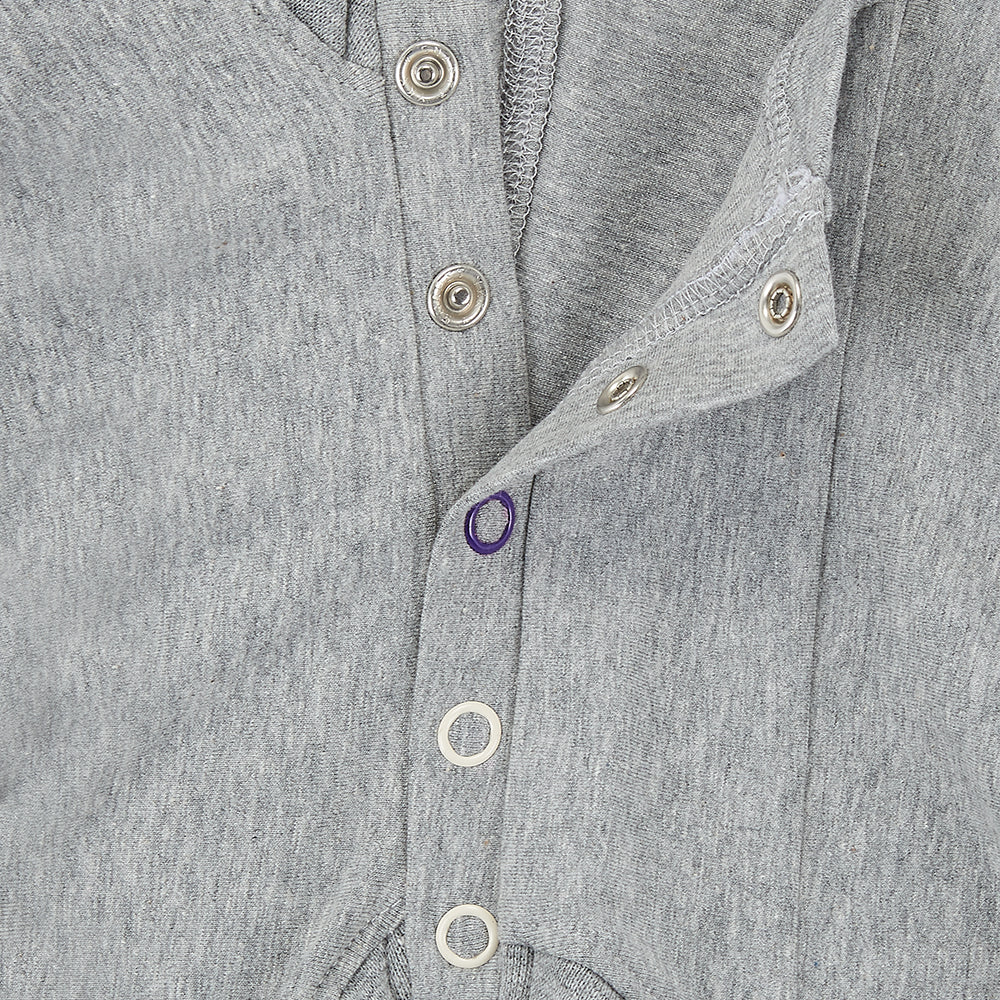 Close-up of a the grey with the inside poppers 