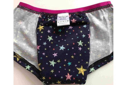 Inside back view of the girls incontinence underwear