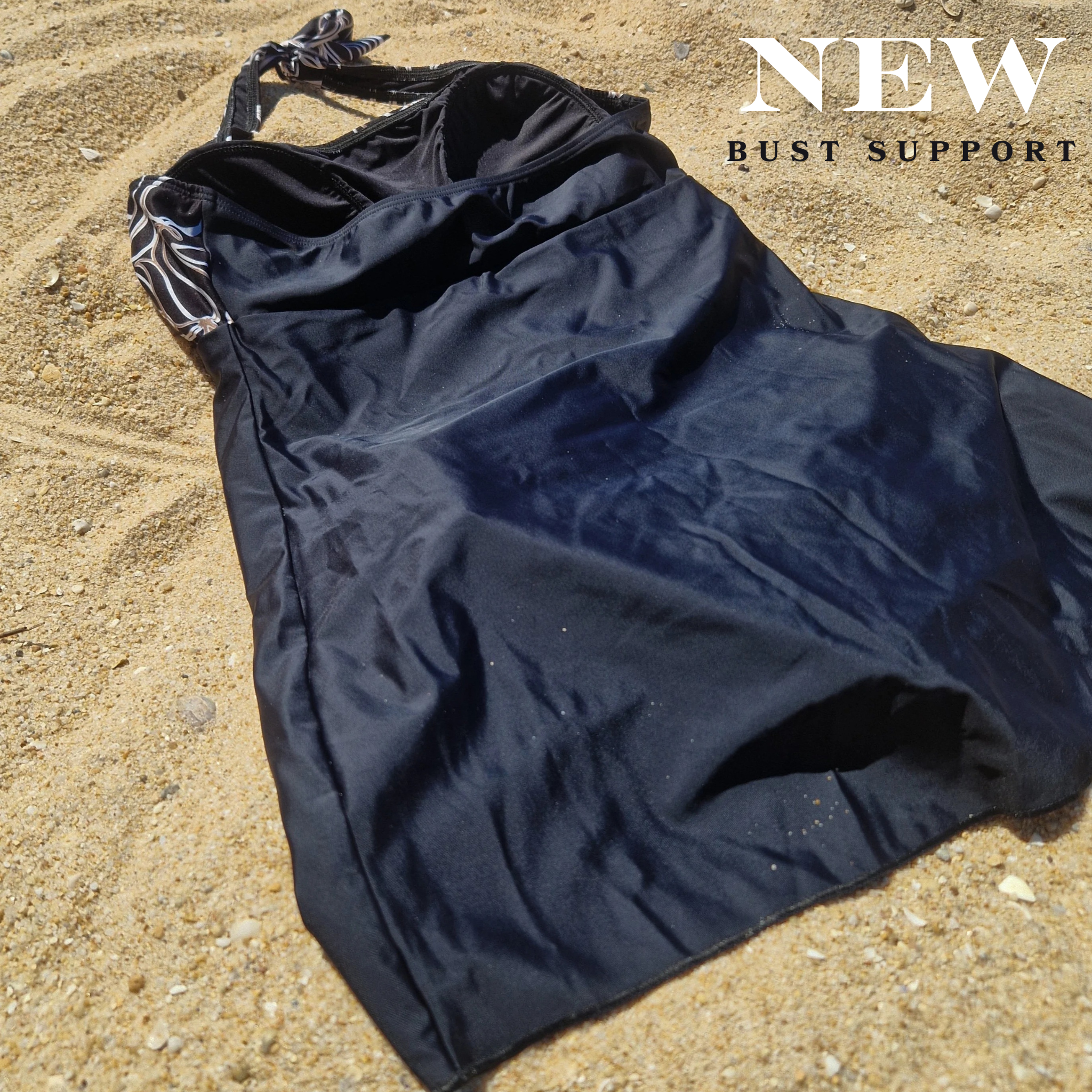 Ladies incontinence swimsuit with integrated bust support