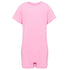 A pink short-sleeve r with an open crotch, shown against a plain white background.