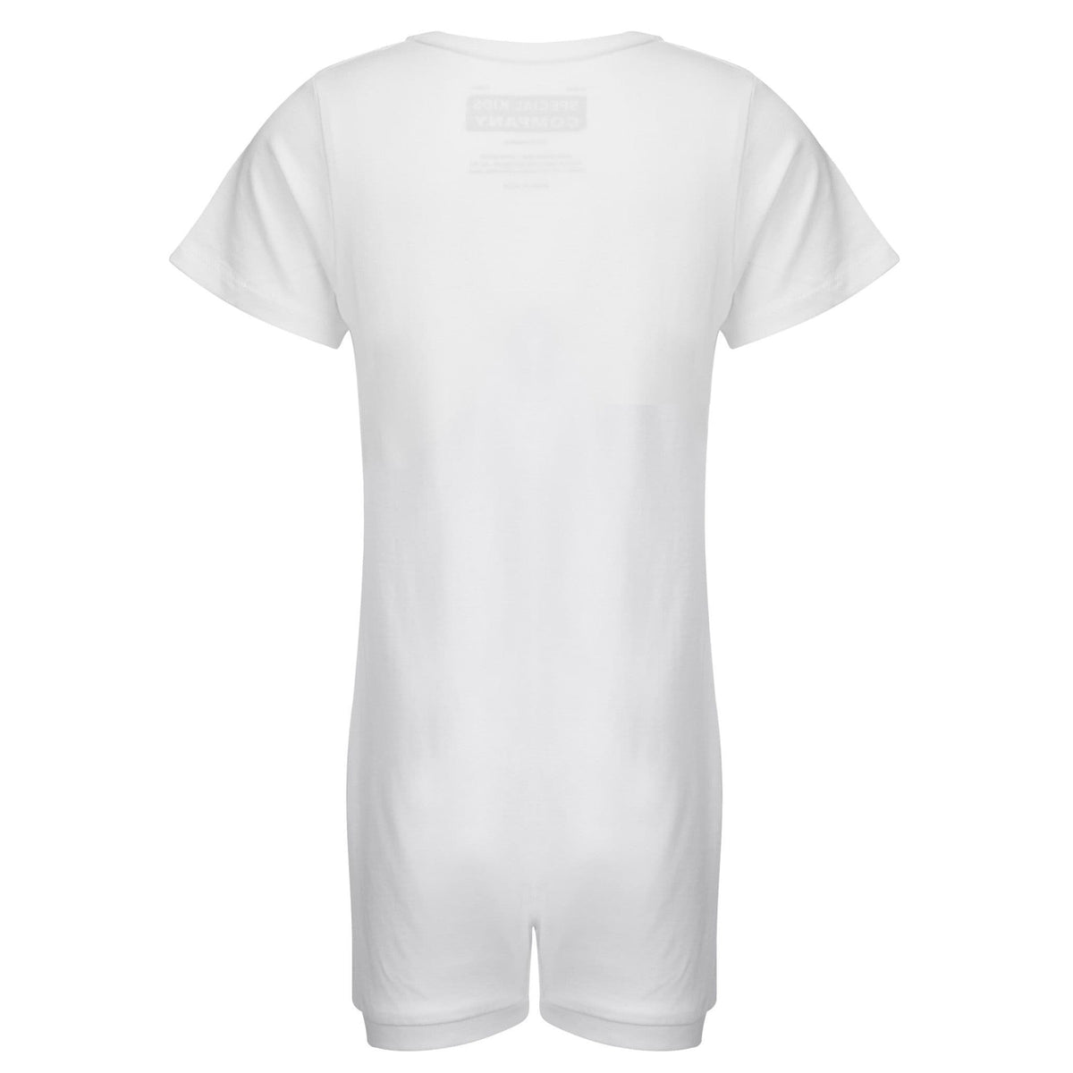 White short-sleeveshown from the back, set against a plain white background.
