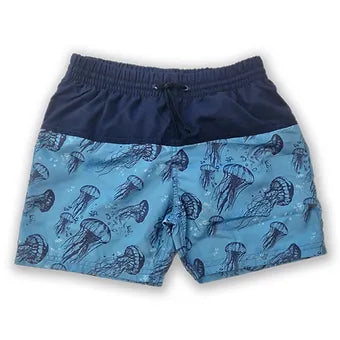 Kes- Vir Boy's jellyfish Board shorts - navy/blue