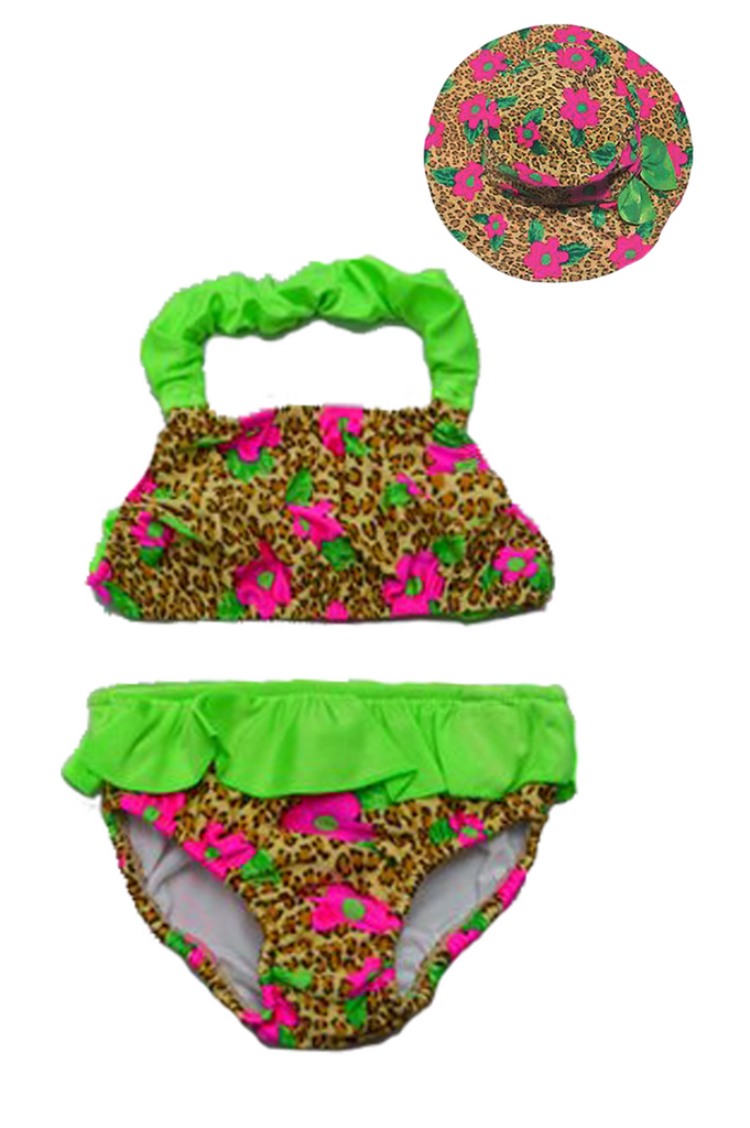 Girl's Leopard Swim nappy Bikini - Incy Wincy Swimstore