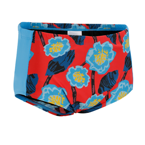 Kes-Vir Boy's Swim Trunks - Floral/Blue