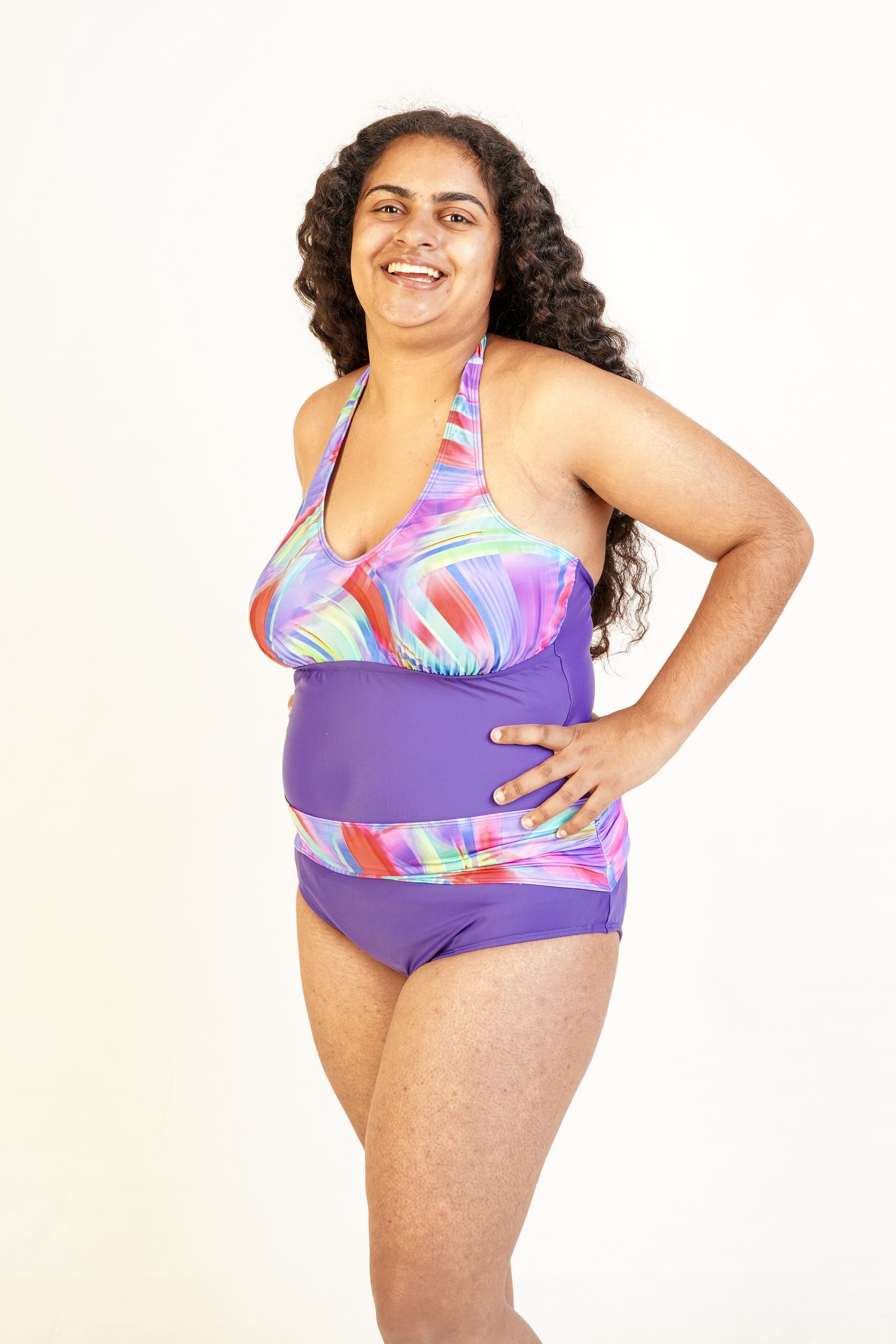 Kes-Vir™ Ladies Sash Swimsuit - Indigo Wave